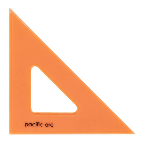 Pacific Arc's Scholastic Triangle - 10 inch - Fluorescent - 45/90 Angle - Polystyrene - Inking Edge - Technical Drawing Tools  Drafting  Architect and