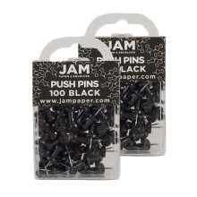 Jampapier kleurrijke duwpennen - zwarte pushpins - 2 packs van 100