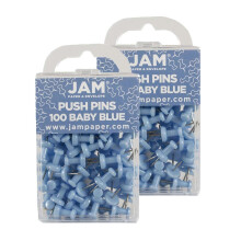 JAM PAPER Kleurrijke push-pins - Babyblauwe punaises - 2 pakjes van 100