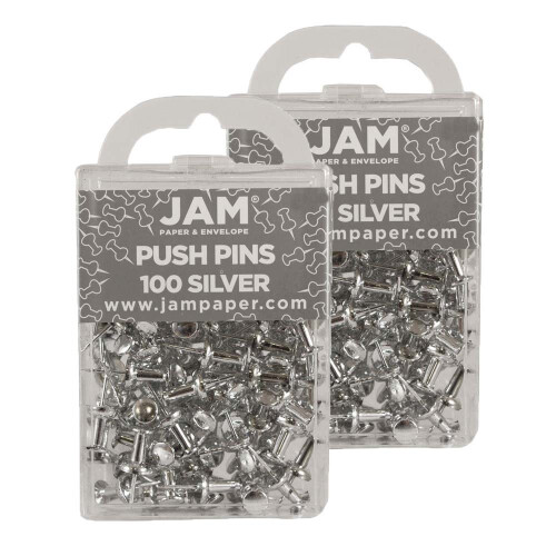 JAM PAPPER Frgglada trycknlar - Silvernlar - 2 frpackningar om 100 st