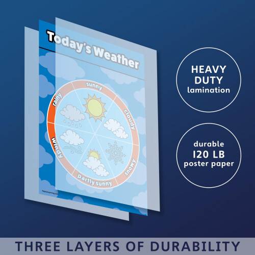 Weather Chart for Kids - Laminated 18"""" x 24"""" 1