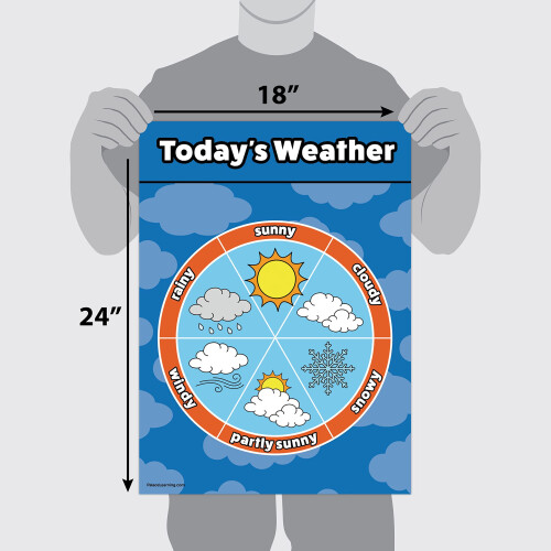 Weather Chart for Kids - Laminated 18"""" x 24"""" 2