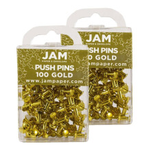 Jampapier kleurrijke duwpennen - gouden pushpins - 2 pakketten van 100