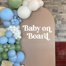 MUWEOL Calcomana para baby shower a bordo Letrero de beb a bordo con arco de globo, decoracin de revelacin de gnero para nias y nios, su
