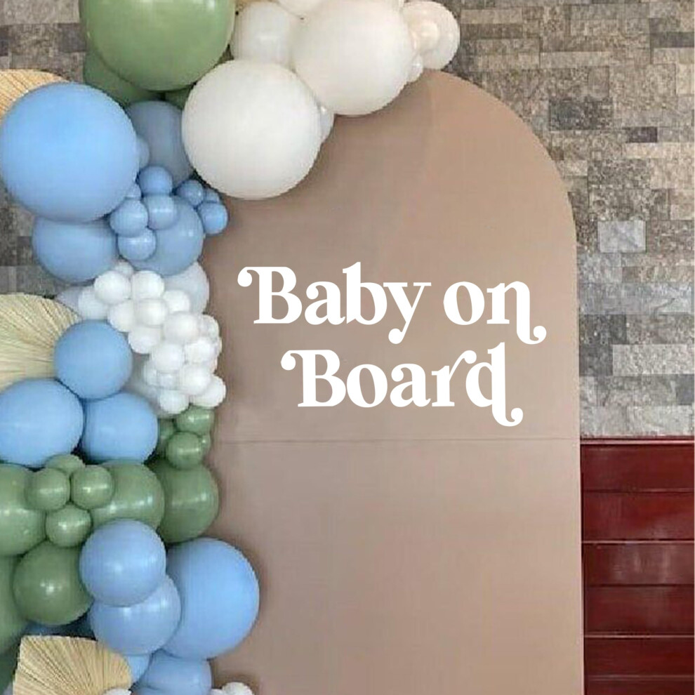 Muweol Baby On Board Baby Shower Decal - Baby On Board Sign Balloon Arch Decal Gender Reveal Decorations For Girls And Boys Baby Shower Supplies (Boa