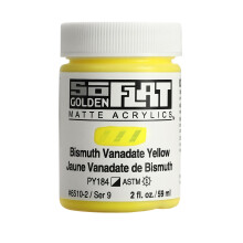 SoFlat Matte Acrylics by GOLDEN Bismuth Vanadate Yellow 2 fl. oz. Jar Professional Acrylic Paint Semi-Opaque