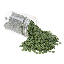Mandala Crafts 4 mm olijfgroene polymeerklei kralenkit - 6000 stuks ronde schijfkralen voor het maken van sieraden, armbanden, oorbellen, kettingen,