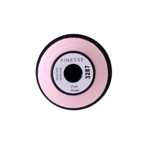 Finesse Thread Solid Colors | 100% Polyester  3ply  50wt | Thread Cones | 100% Polyester Thread for Quilting and Sewing (Pink Rose  1 100 Yards) 2