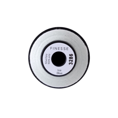Finesse Thread Solid Colors | 100% Polyester  3ply  50wt | Thread Cones | 100% Polyester Thread for Quilting and Sewing (Ice Blue  1 100 Yards) 2