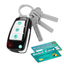 Car Key Playset Remote Car Key Toy with Light and Sounds Pretend Play Keys with Cards for Boys and Girls Travel Toys for Toddlers Babies (Black)