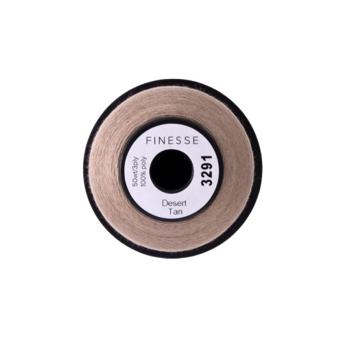 Finesse Thread Solid Colors | 100% Polyester  3ply  50wt | Thread Cones | 100% Polyester Thread for Quilting and Sewing (Desert Tan  1 100 Yards) 2