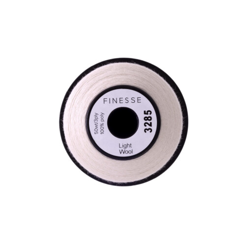 Finesse Thread Solid Colors | 100% Polyester  3ply  50wt | Thread Cones | 100% Polyester Thread for Quilting and Sewing (Light Wool  1 100 Yards) 2