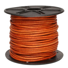 Perlsmith læderledning - farvet antik orange - 2 mm spole - 25 yards/22,86 meter - indisk læder thong ideal til fletning perler halskæder fine sn