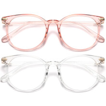 Gaoye 2 Pack Blue Light Blocking Glasses Retro Round Eyewear Frame Anti Eyestrain Computer Brilles for Women Men - GY1688 (Pink????)