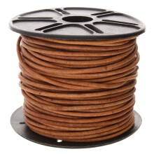 Perlsmed læderledning - farvet antik naturlig - 2 mm spole - 25 yards/22,86 meter - indisk læder thong ideal til fletning perler halskæder fine s