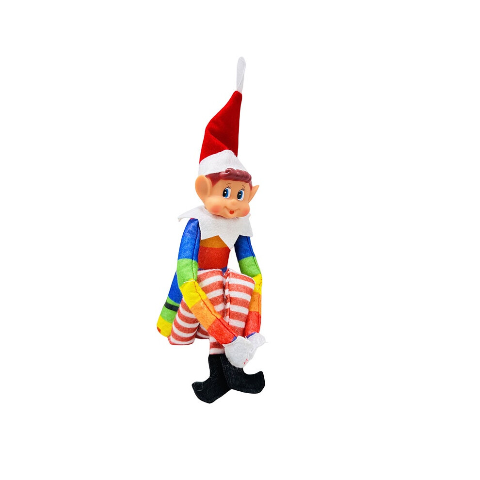 (Blue) Christmas Elf Doll Plush Toy Ornaments Home Decorations Xmas Gift Presents Blue