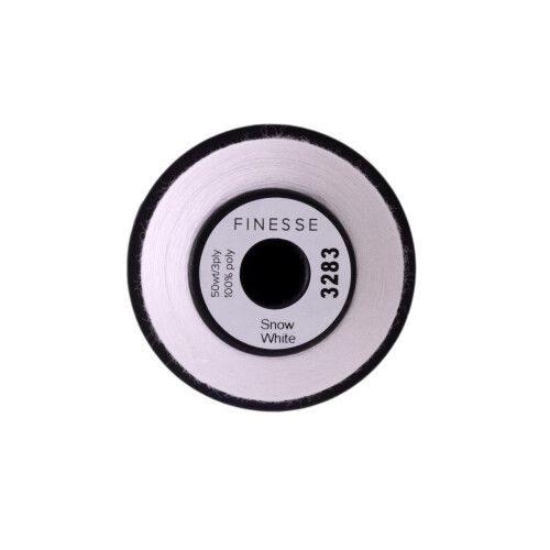 Finesse Thread Solid Colors | 100% Polyester  3ply  50wt | Thread Cones | 100% Polyester Thread for Quilting and Sewing (Snow White  5 500 Yards) 2
