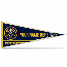Rico Industries NBA Basketball Denver Nuggets Gepersonaliseerd - Aangepaste 12"""" x 30"" zachte vilten wimpel - Eenvoudig op te hangen