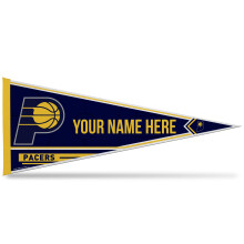 Rico Industries NBA Basketball Indiana Pacers Gepersonaliseerd - Aangepaste 12"""" x 30"" zachte vilten wimpel - Eenvoudig op te hangen