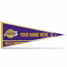 Rico Industries NBA Basketbal Los Angeles Lakers Gepersonaliseerd - Aangepaste 12" x 30" Zachte Vilt Pennant - Makkelijk Op Te Hangen