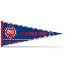 Rico Industries NBA Basketbal Detroit Pistons Gepersonaliseerd - Aangepaste 12" x 30" Zachte Vilt Pennant