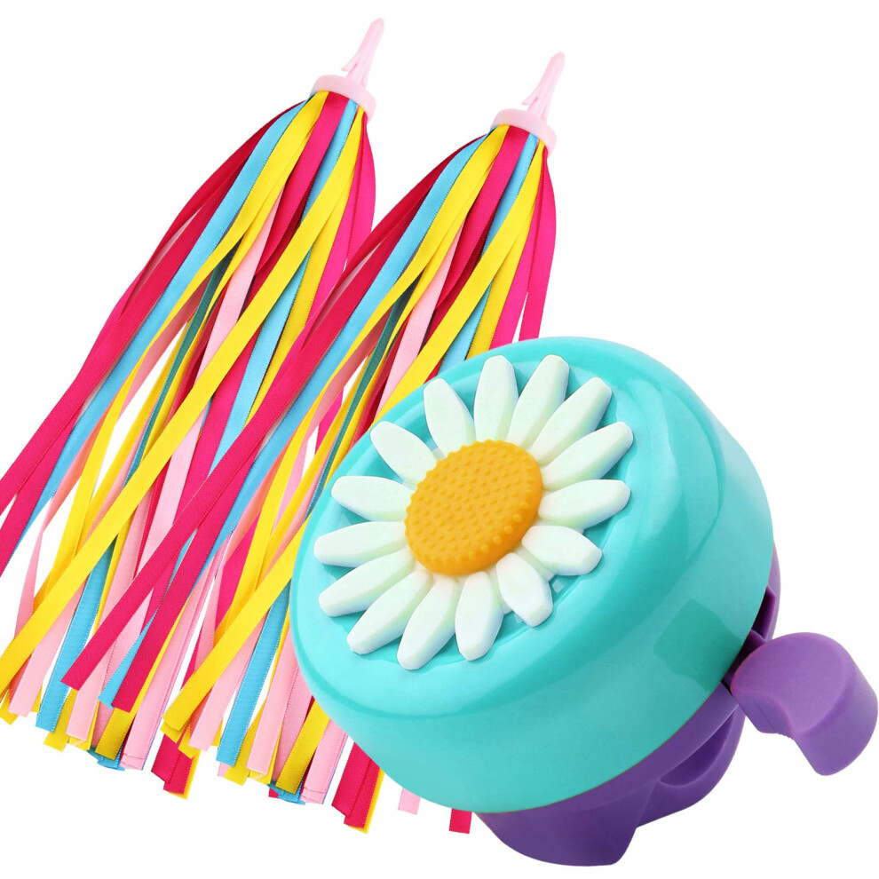 Paliston Campana Da Bici Per Bambini Con Streamer Per Bici Per Ragazze E Ragazzi Blu E Viola-image