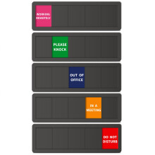 Office Door Signs 5 Options Do Not Disturb Please Knock In A Meeting Out Of Office Working Remotely Privacy Office Slider Sign for Meeting &