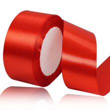Red Satin Ribbon 1-1/2 Inches x 25 Yards Solid Color Fabric Ribbon for Gift Wrapping DIY Crafts Hair Bows Making Wreath Wedding Party Decoration