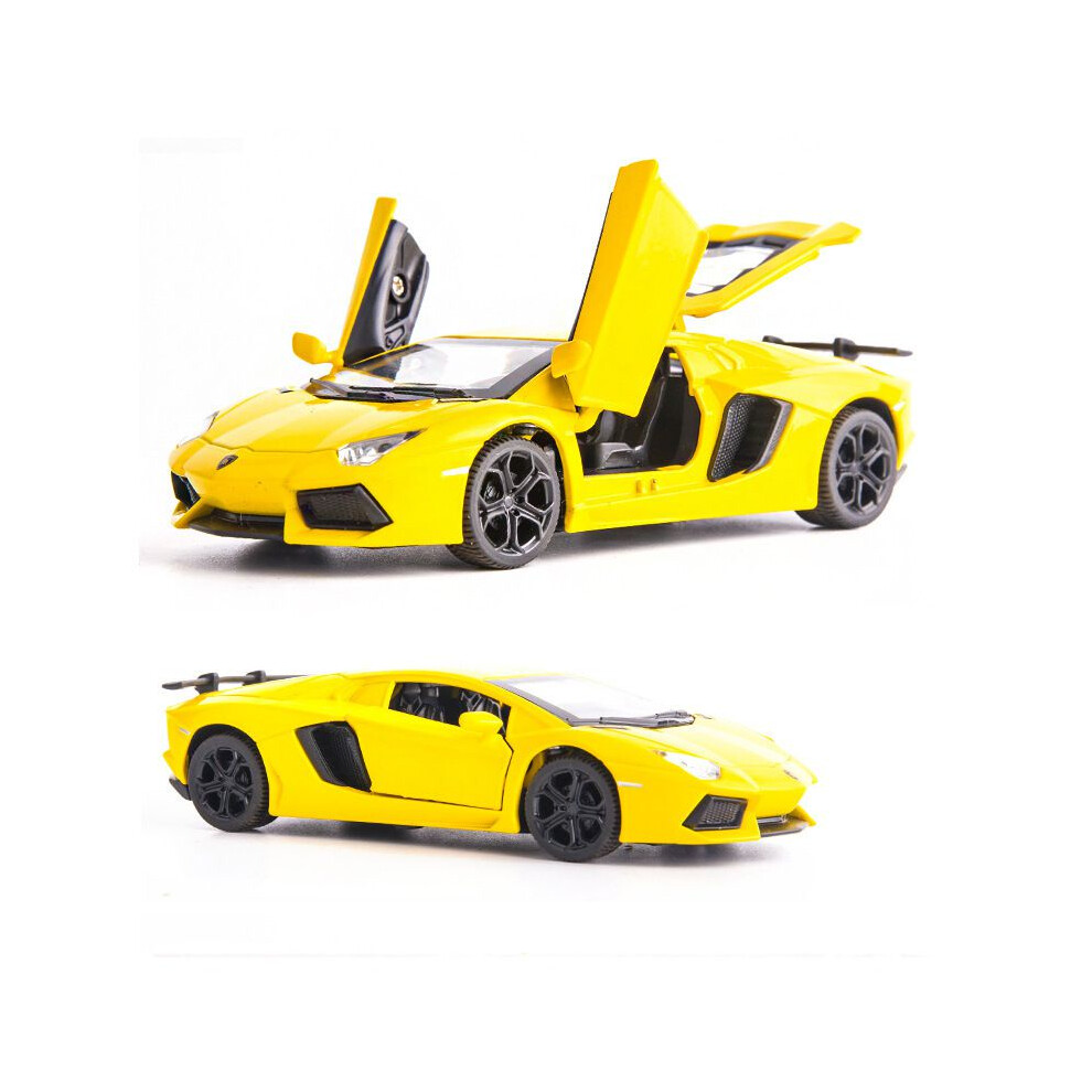 (Light Yellow) Alloy Diecast 132 Car Model Simulation Model Sports Lamborghini Bugatti Ae86-image-OPC-PGSPPBC-NEW