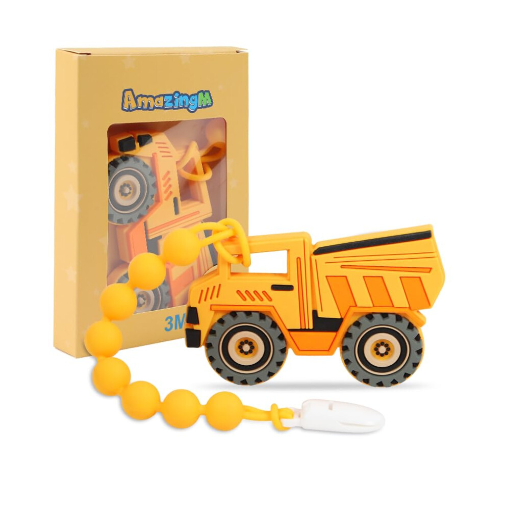 Jouet de dentition en silicone de qualité alimentaire pour bébé, avec attache-tétine monobloc, anti-douleurs, coffret cadeau pour garçons et fill