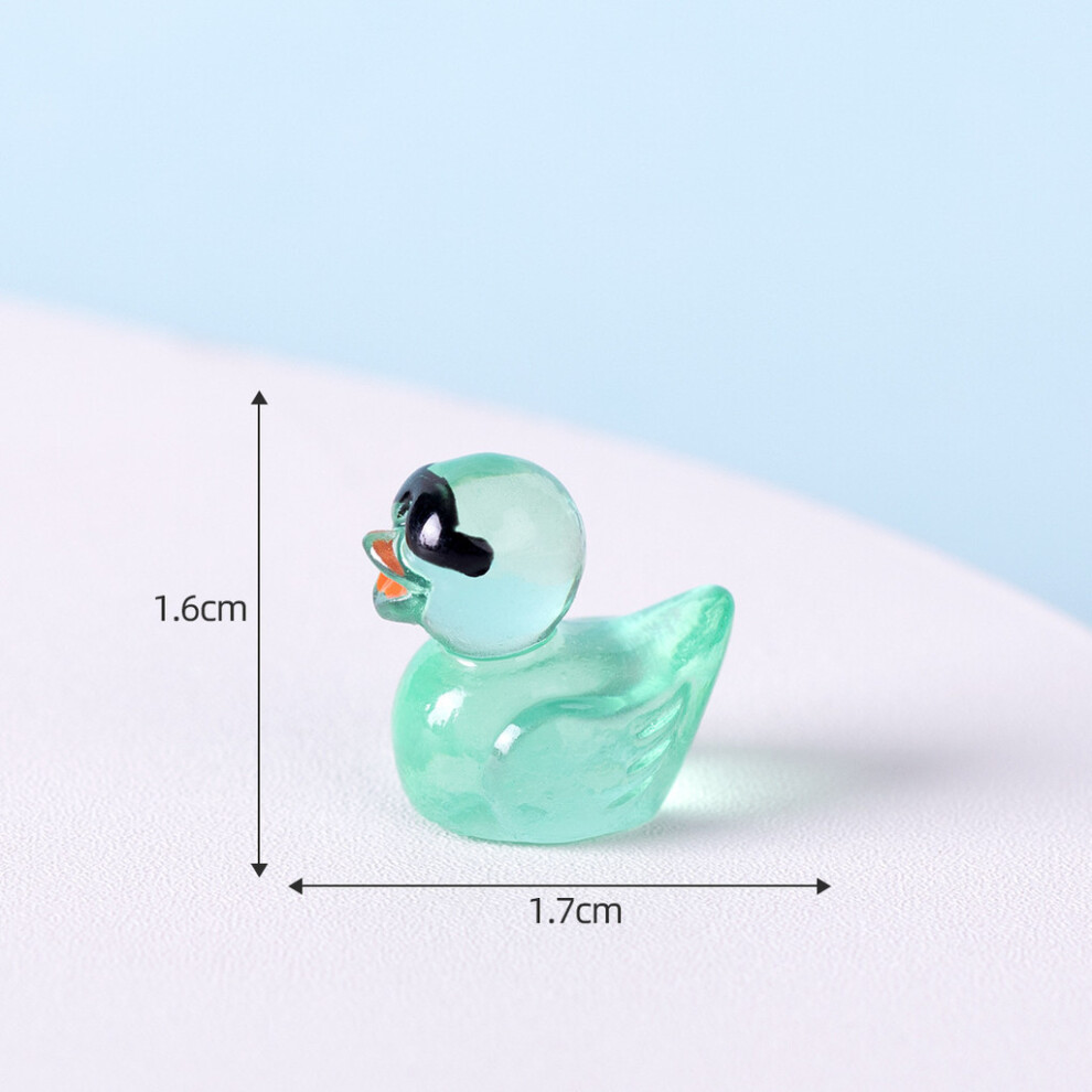 (Green) Ornament Yellow Sunglasses Duck Luminous Doll Micro Decoration Landscape Desktop