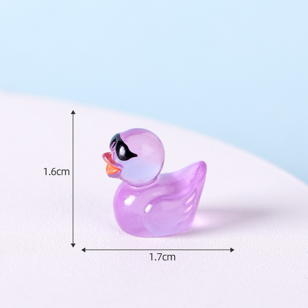 (Purple) Ornament Yellow Sunglasses Duck Luminous Doll Micro Decoration Landscape Desktop