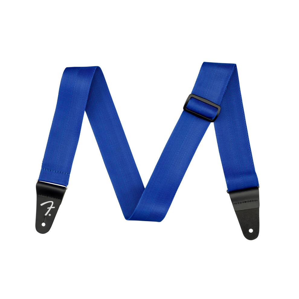 Fender Polypropylene Guitar Strap  Guitar Accessories  Leather Ends  Blue