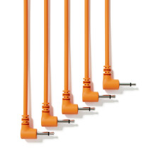 ExcelValley - 5-Pack - Oikeakulmaiset monomodulaariset patch-kaapelit - 3,5 mm 1/8"""" Eurorack-syntetisaattori [oranssi | 90 cm - 35,43""]