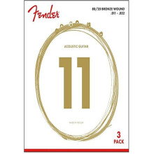 Fender 80/20 brons akustiska strngar Boll slut 70cl .011-.052 Guages ??3-pack
