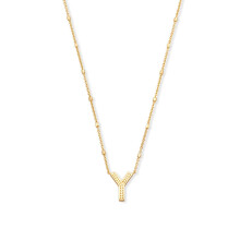 Kendra Scott Y betus medl nyaklnc noknek divatkszerek 14 k aranyozott srgarz arany fm Y betu