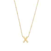 Kendra Scott Letter X medl nyaklnc noi divatkszerek 14 k aranyozott srgarz arany fm betu X