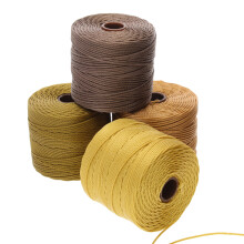 De Beadsmith S-Lon Bead Cord - .5 mm gedraaid nylon koord voor het rijgen van 4-Pack Wheatfield Mix TEX210 77 yards per spoel