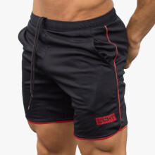 (Red, M) Sports Mens Running Bodybuilding Summer Shorts Workout Fitness Pants Short Gym