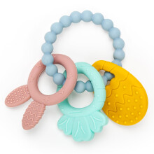 Easter Silicone Teething Toys 3 Months+ Infant Baby Easter Basket Stuffers for Babies Baby's Easter Egg Rabbit Carrot Teether Toy Easter Gift for