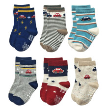 RATIVE rutschfeste Baumwollsocken mit Noppen f  r Babys, Kleinkinder, Kinder und Jungen (6   12 Monate, 6 Paar/RB-712)