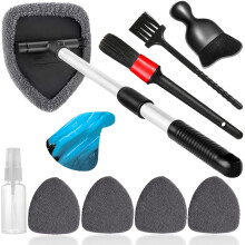 Qydipclin - Juego de 10 limpiaparabrisas para coche, incluye 4 estropajos de microfibra reutilizables, 1 pulverizador y mango extensible, color g