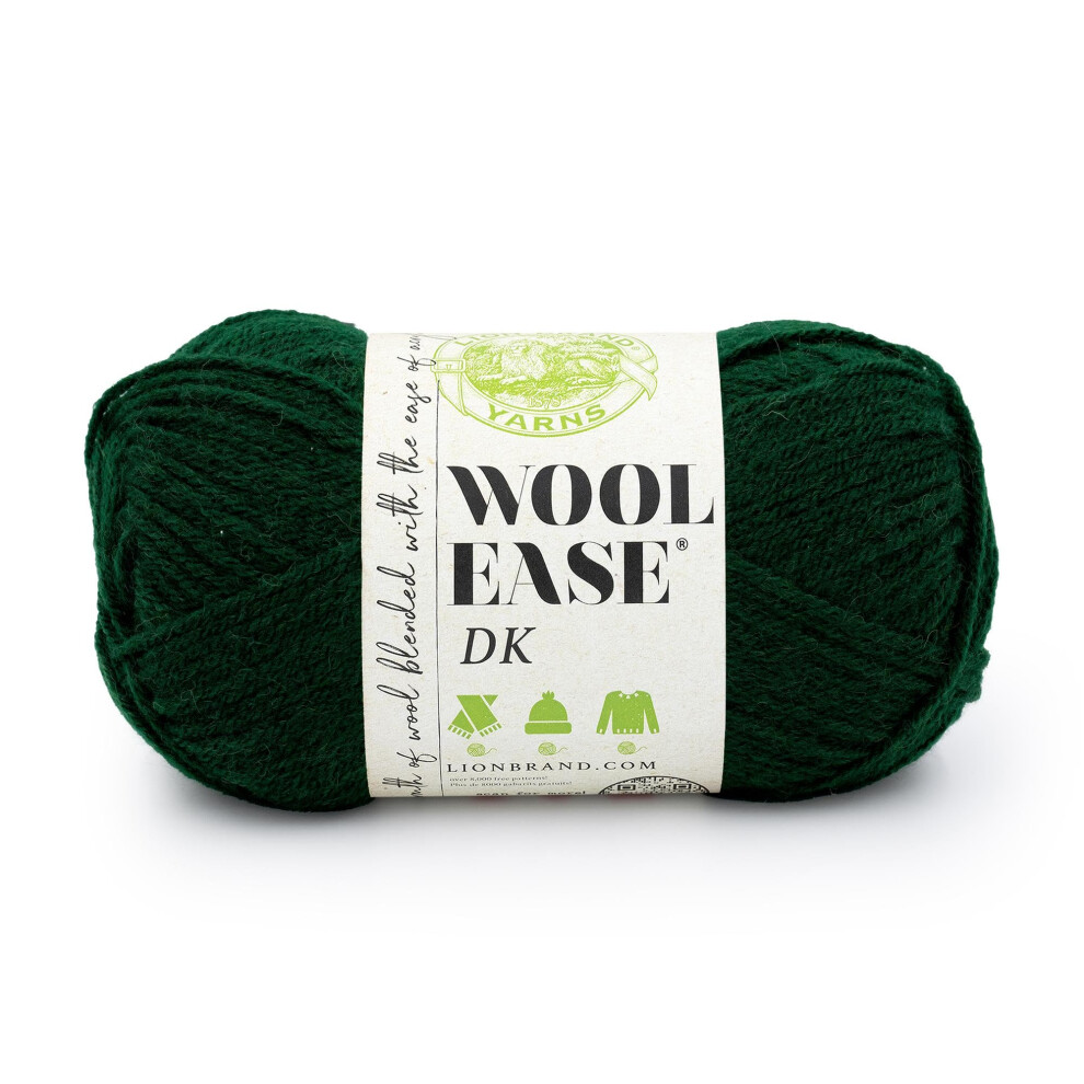 Lion Brand Wool-Ease DK Yarn  Yarn for Knitting  Crocheting  and Crafts  Forest Green  1 Pack
