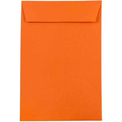 JAM PAPER 6 x 9 Open End Catalog Colored Envelopes - Orange Recycled - 10/Pack