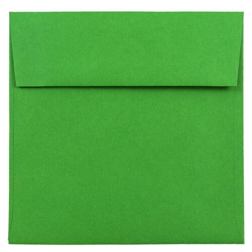 JAM PAPER 6 x 6 Square Colored Invitation Envelopes - Green Recylced - 25/Pack
