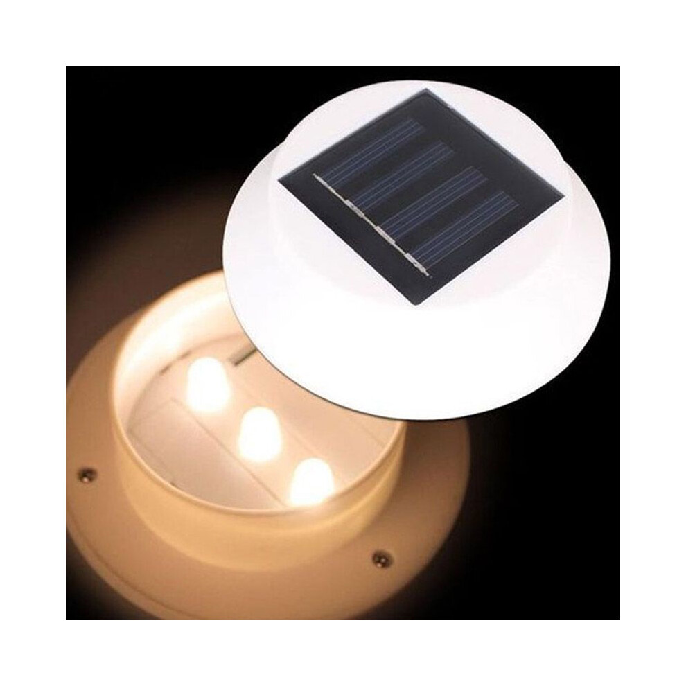 (White Warm Light) Solar New Power Powered Outdoor Garden Light Gutter Fence 3 Led Wall Lamp Bulb-image-OPC-PGSPV97-NEW