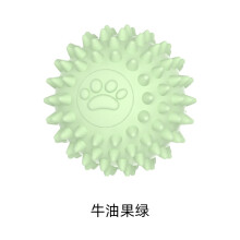 (Green) Toy Ball Dog Hollow Tpr Paw Print Ball For Chewing And Assorted Dental Hygiene