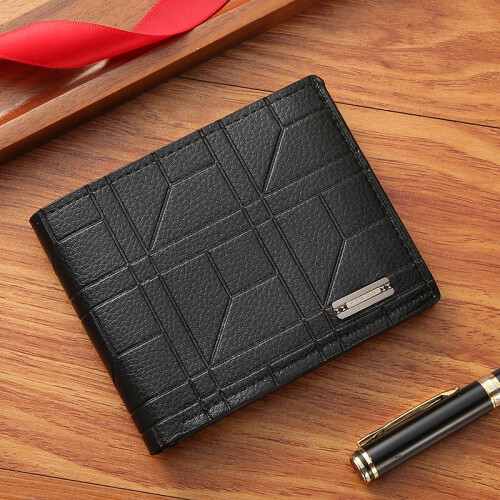 (StyleA) Pattern Trendy Grid Mens Wallet With Soft Leather Pu