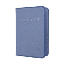 (Blue) Passport Pu Leather Holder Multi Card Travel Wallet Cover Multiple Compartments