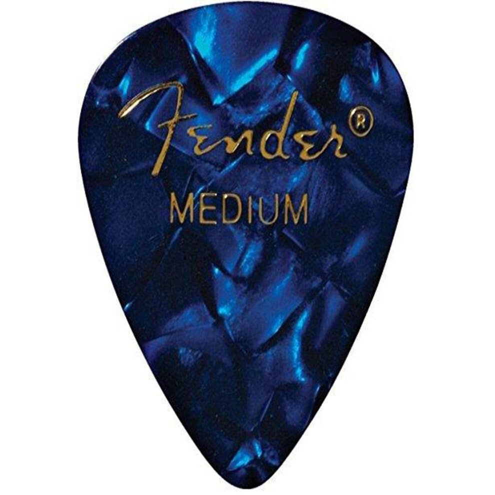 Fender Premium Celluloid Guitar Picks 351 Shape Moto Medium 144-Pack Blue